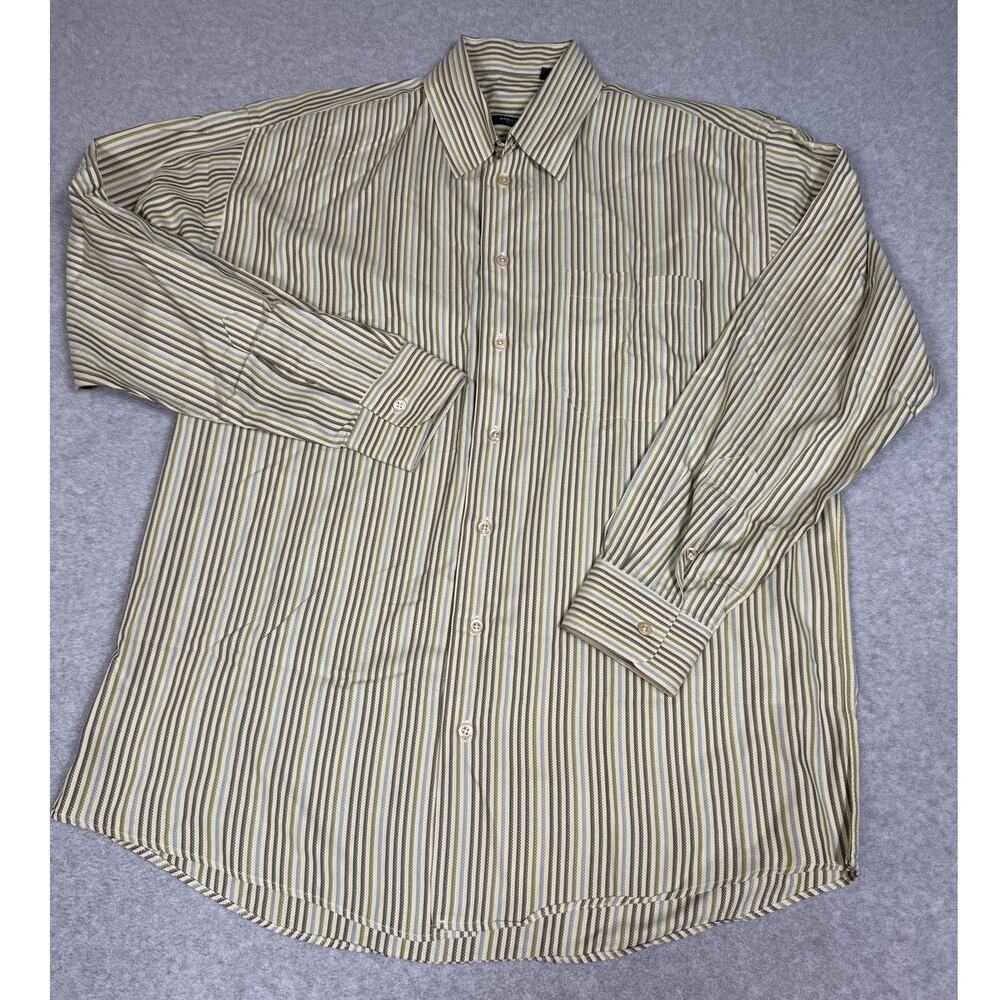 Burberry London Mens Size L Multicolor Stripe Long Sleeve Button Up Shirt